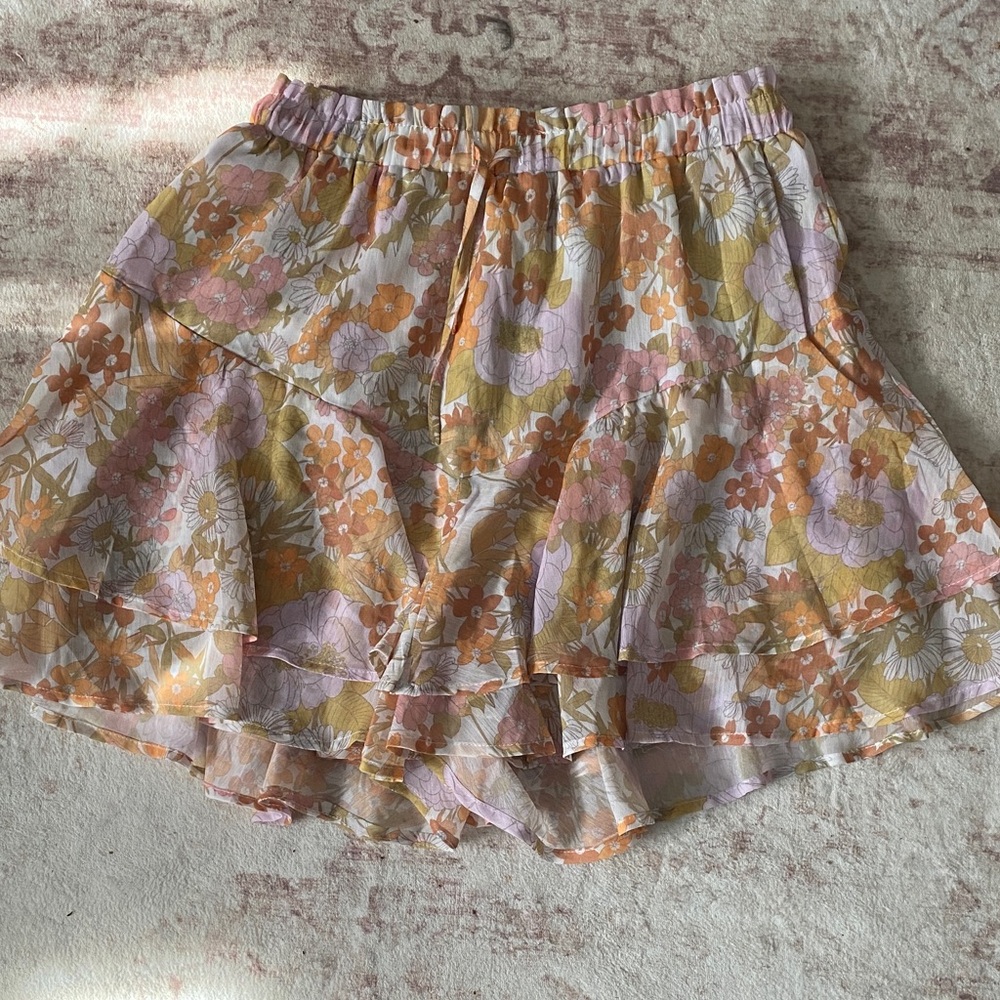 Floral Women's Skort Skirt Shorts Small